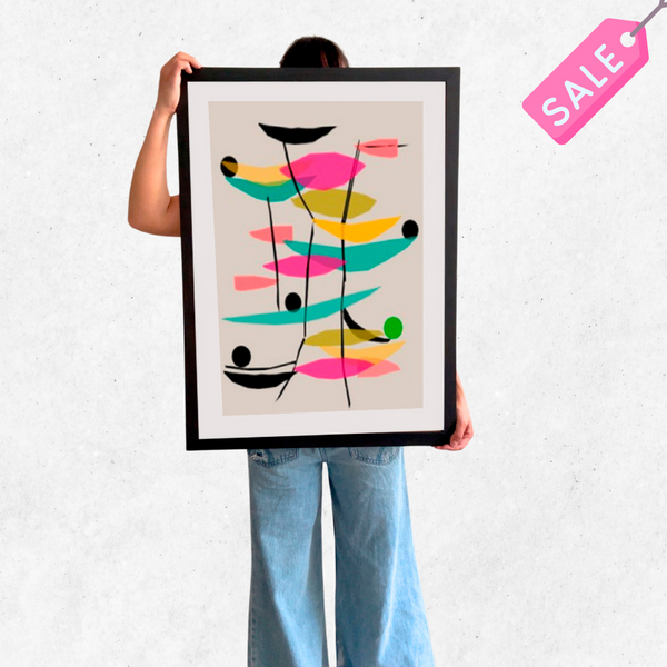 cuadro 50x70 negro Abstracto Colorido 1