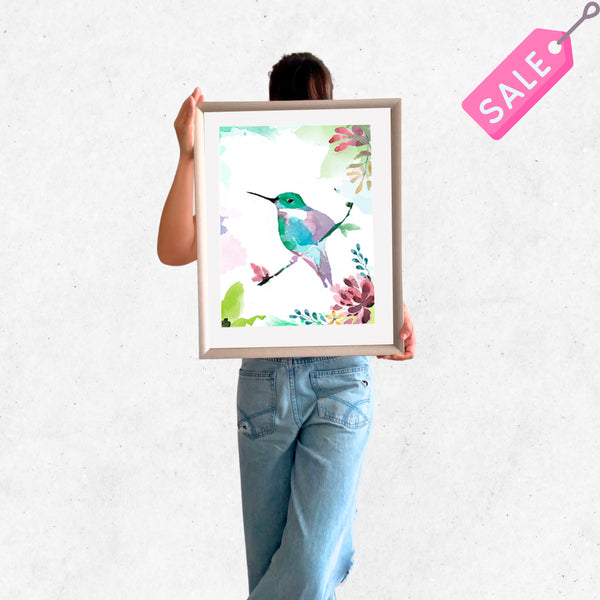 cuadro 50x40 PLATEADO colibri 2