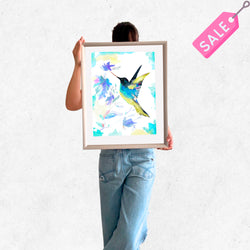 cuadro 50x40 PLATEADO colibri 3