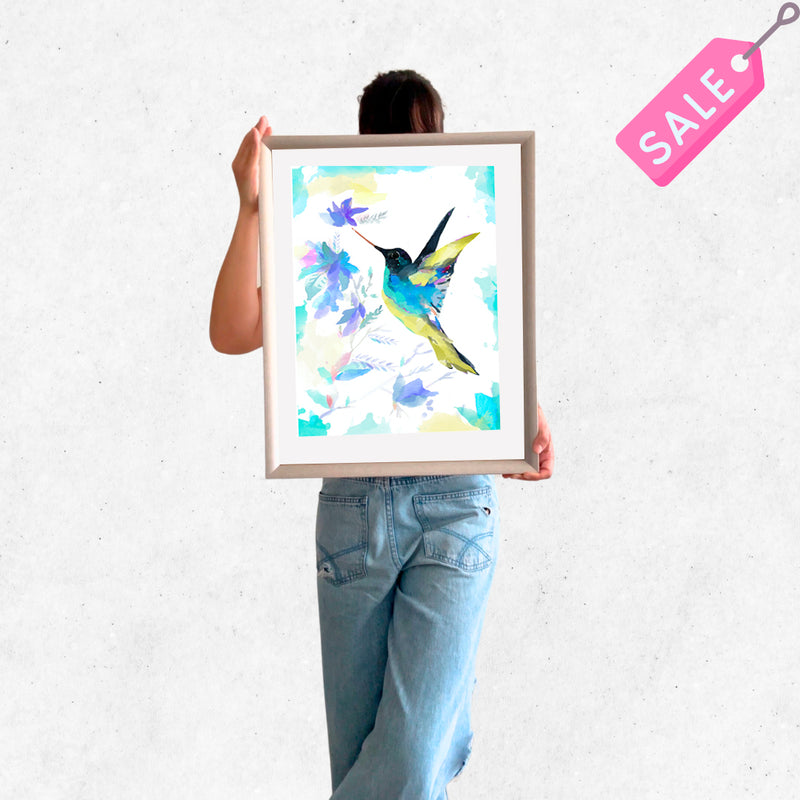 cuadro 50x40 PLATEADO colibri 3