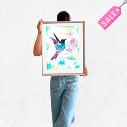 cuadro 50x40 PLATEADO colibri 1