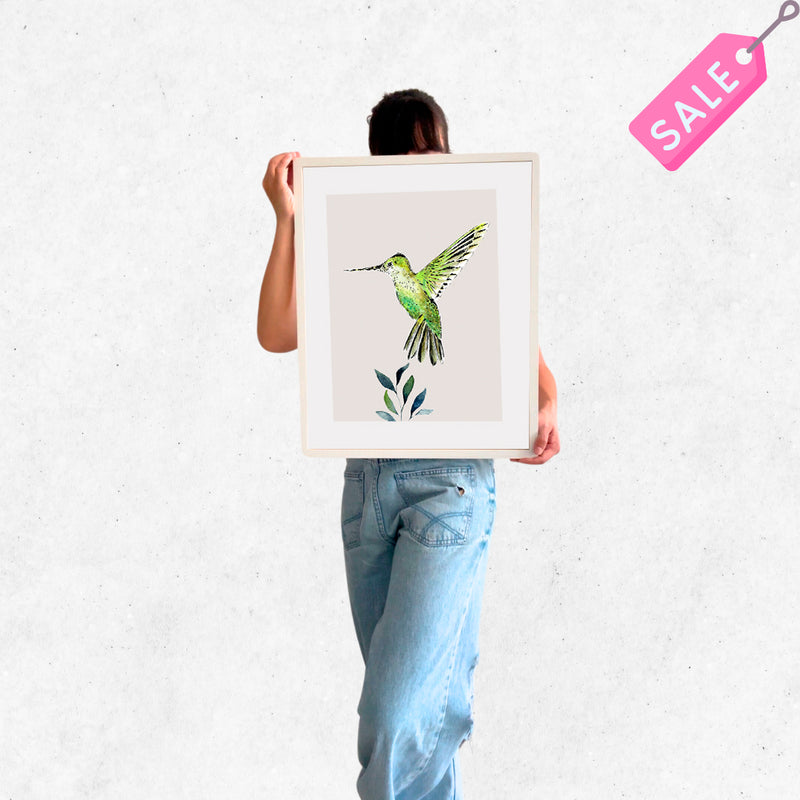 cuadro 50x40 marco BLANCO picaflor