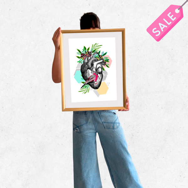 cuadro 50x40 DORADO corazón