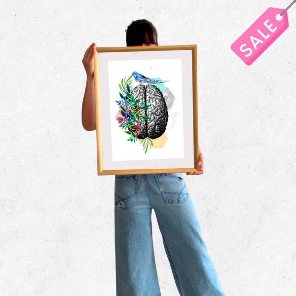 cuadro 50x40 DORADO cerebro