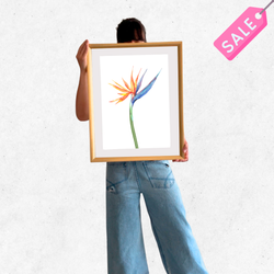 cuadro 50x40 marco DORADO Flor del Pájaro 1