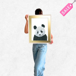 cuadro 50x40 marco BLANCO Panda