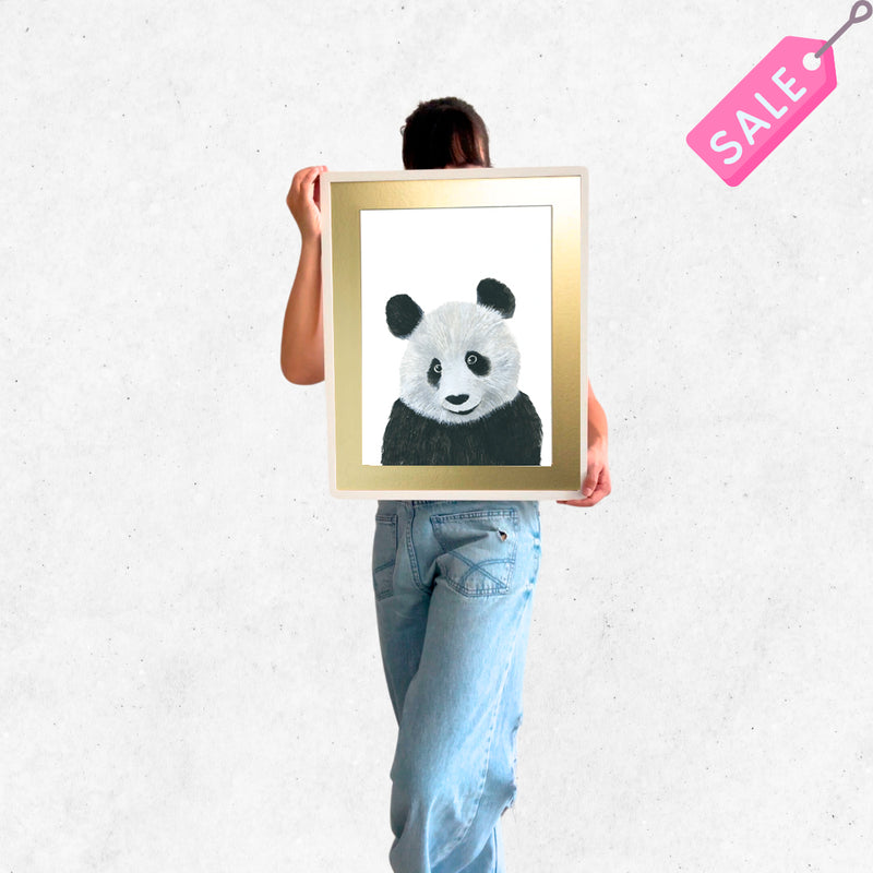 cuadro 50x40 marco BLANCO Panda