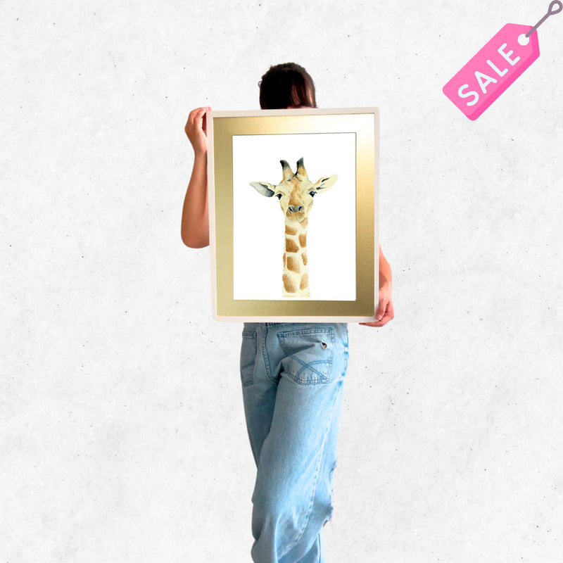 cuadro 50x40 marco BLANCO Jirafa