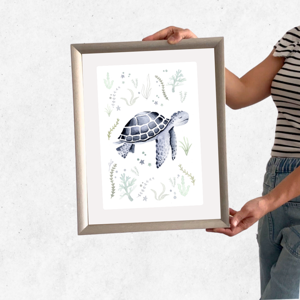 cuadro 30x40 PLATEADO Tortuga