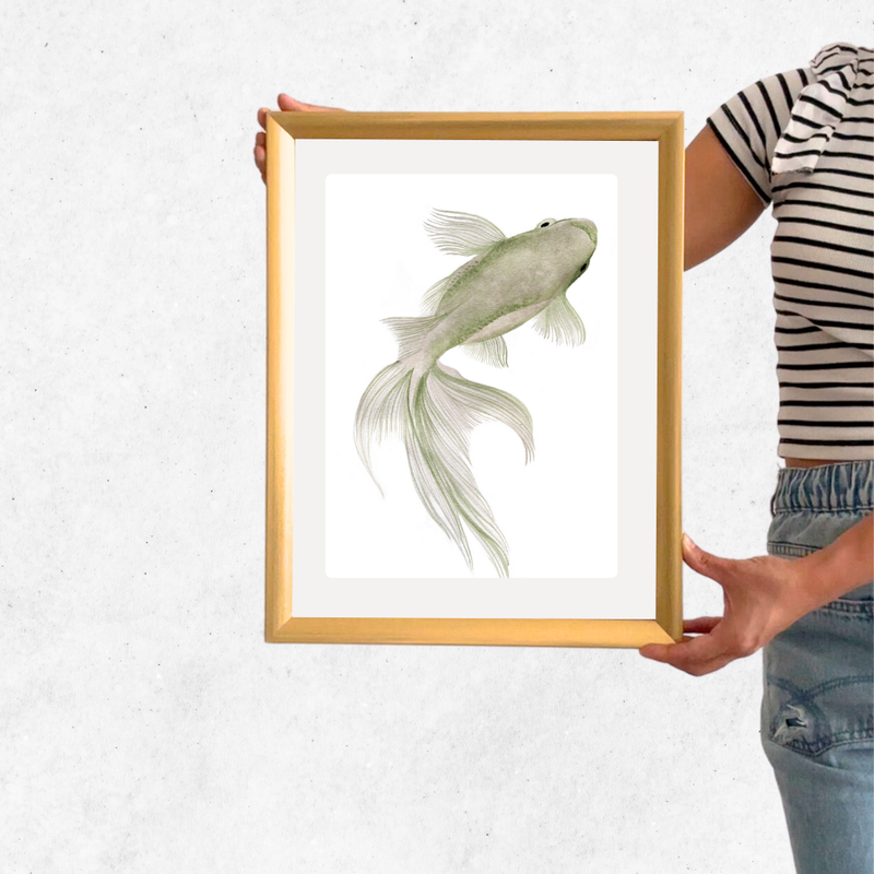cuadro 30x40 DORADO Pez verdoso