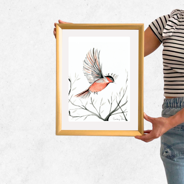 cuadro 30x40 DORADO Pájaro volando 1