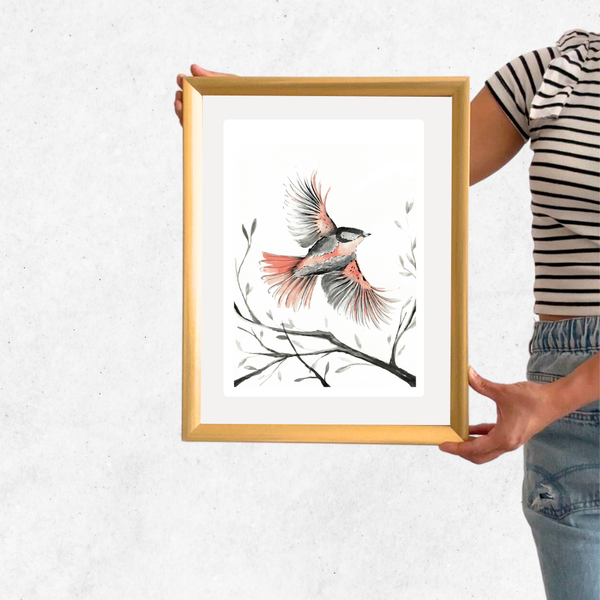 cuadro 30x40 DORADO Pájaro volando 3