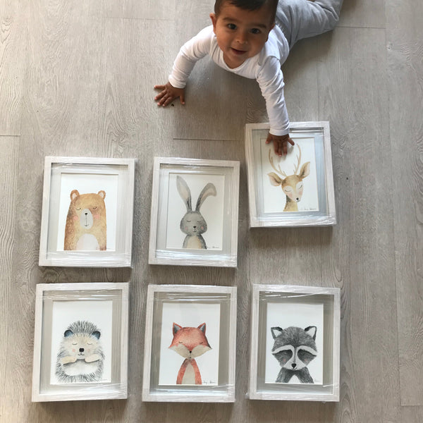 set animales VENTA DE BODEGA 6 cuadros 20x25 cm