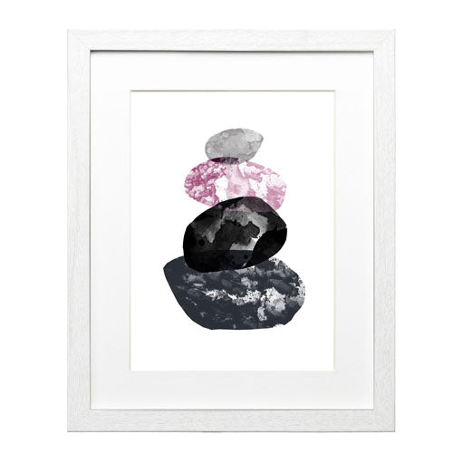 Cuadro decorativo abstracto piedras rosa