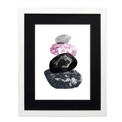Cuadro decorativo abstracto piedras rosa