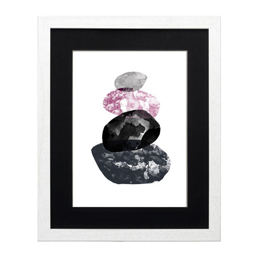 Cuadro decorativo abstracto piedras rosa