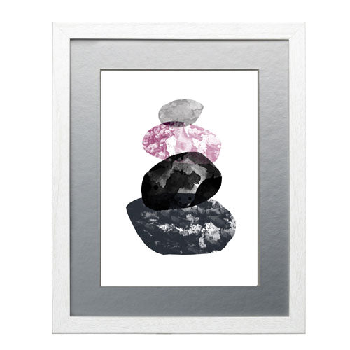 Cuadro decorativo abstracto piedras rosa