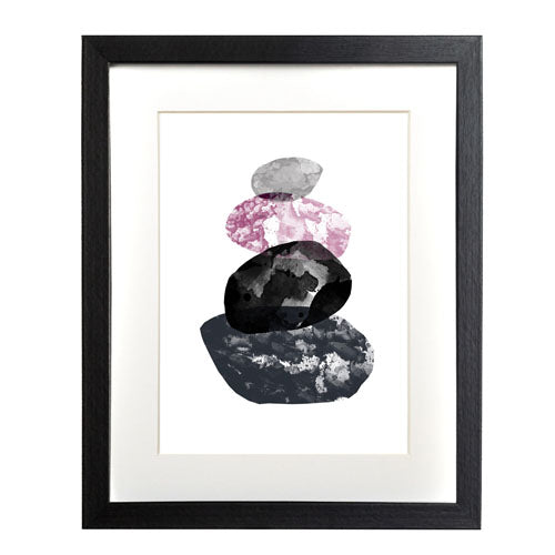 Cuadro decorativo abstracto piedras rosa