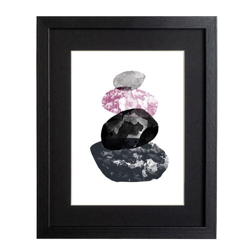 Cuadro decorativo abstracto piedras rosa