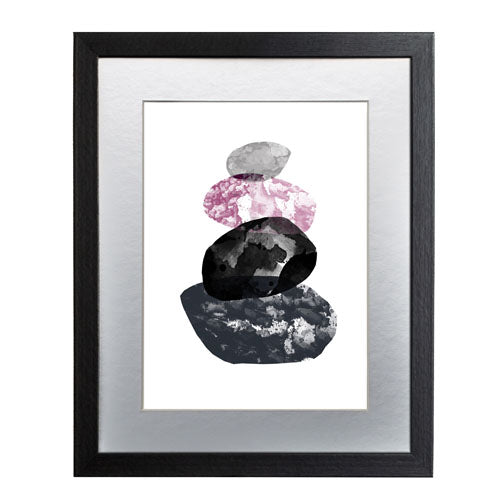 Cuadro decorativo abstracto piedras rosa