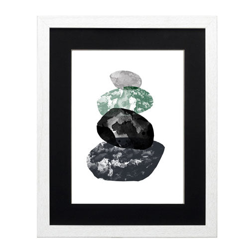 Cuadro decorativo abstracto piedras verdes