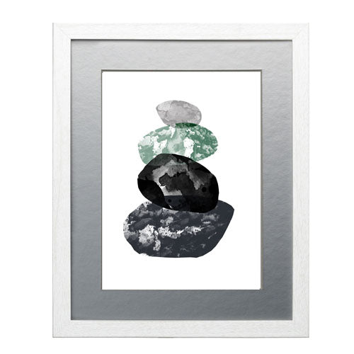 Cuadro decorativo abstracto piedras verdes